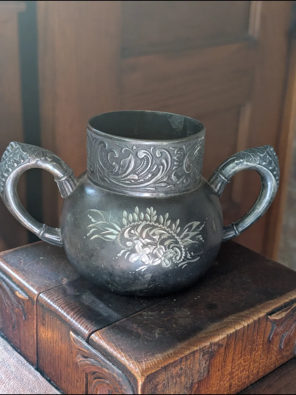 Victorian Ornate Gorgeous Quadruple Plate Silver Tea Sugar Antique Benedict Mfg